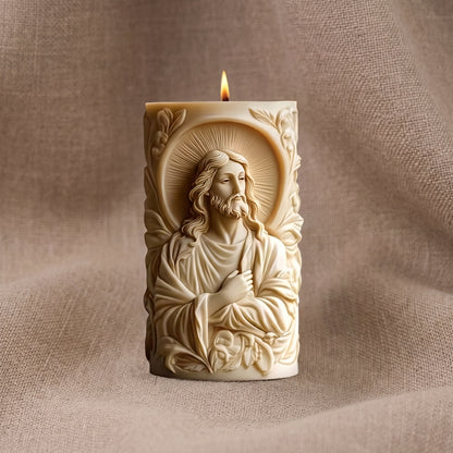 Vela Aromática Premium Jesus em Relevo 3D