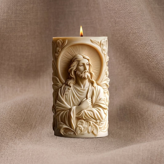 Vela Aromática Premium Jesus em Relevo 3D