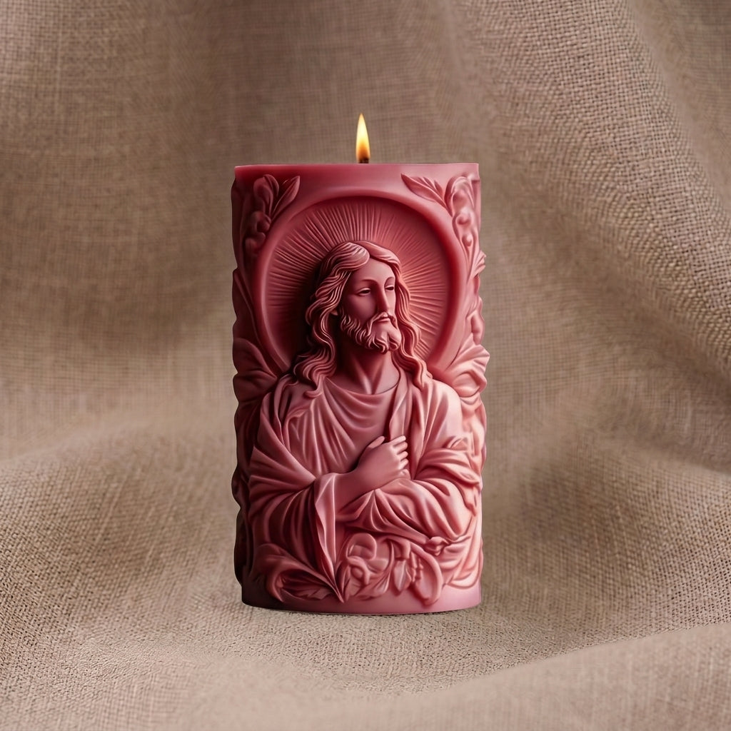 Vela Aromática Premium Jesus em Relevo 3D