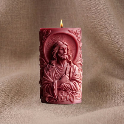 Vela Aromática Premium Jesus em Relevo 3D