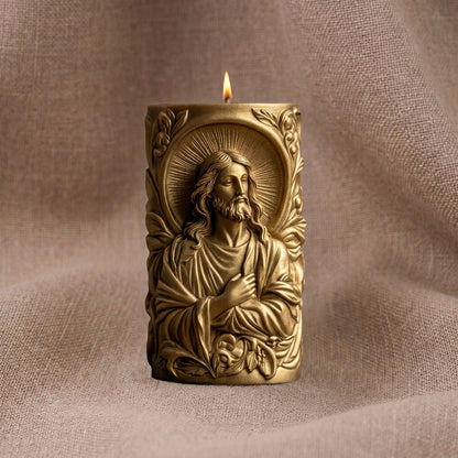 Vela Aromática Premium Jesus em Relevo 3D
