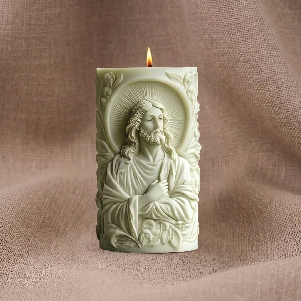 Vela Aromática Premium Jesus em Relevo 3D