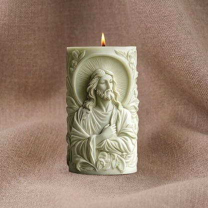 Vela Aromática Premium Jesus em Relevo 3D