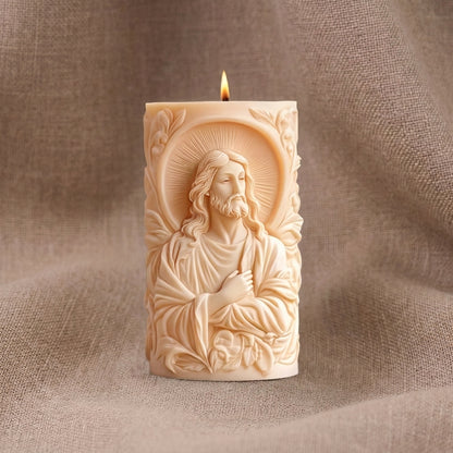 Vela Aromática Premium Jesus em Relevo 3D