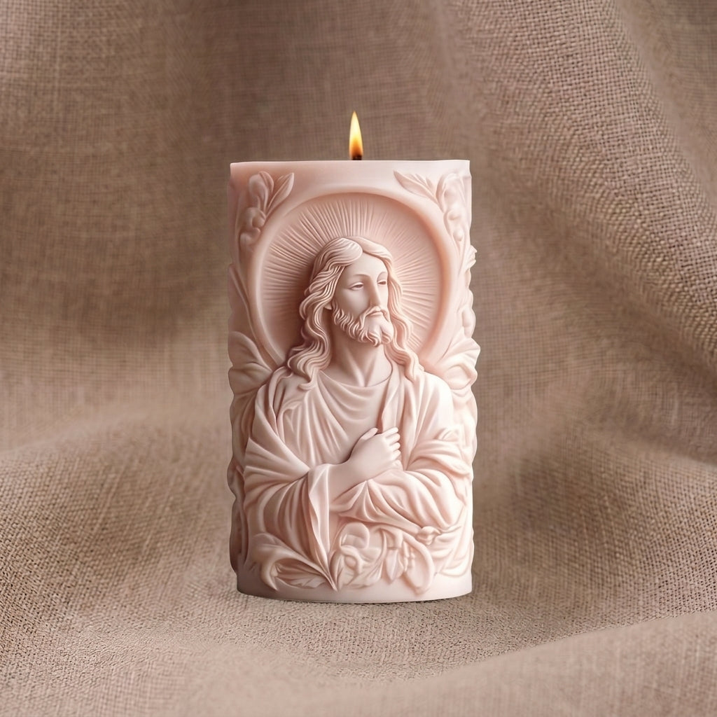 Vela Aromática Premium Jesus em Relevo 3D
