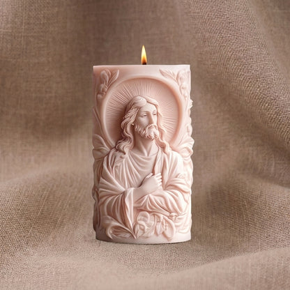 Vela Aromática Premium Jesus em Relevo 3D