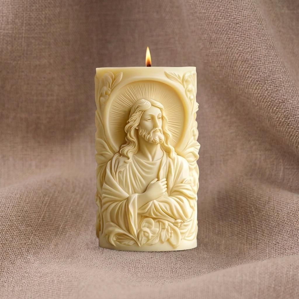 Vela Aromática Premium Jesus em Relevo 3D