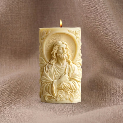Vela Aromática Premium Jesus em Relevo 3D