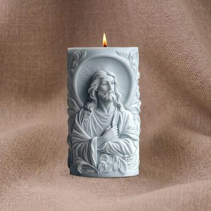 Vela Aromática Premium Jesus em Relevo 3D