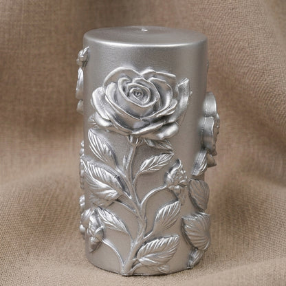 Vela Aromática Premium Rosa em Relevo