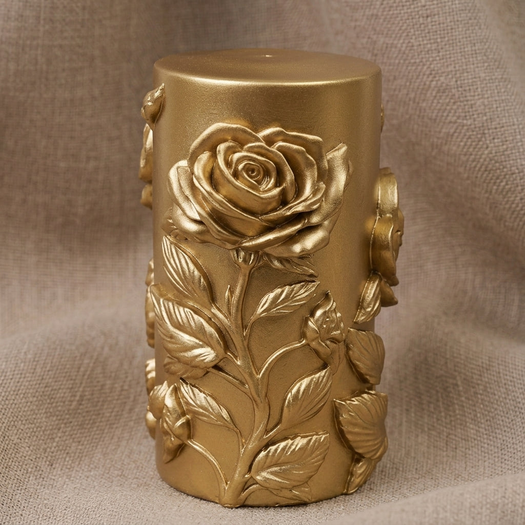 Vela Aromática Premium Rosa em Relevo
