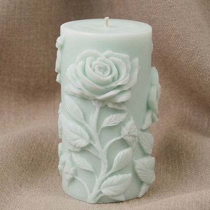 Vela Aromática Premium Rosa em Relevo