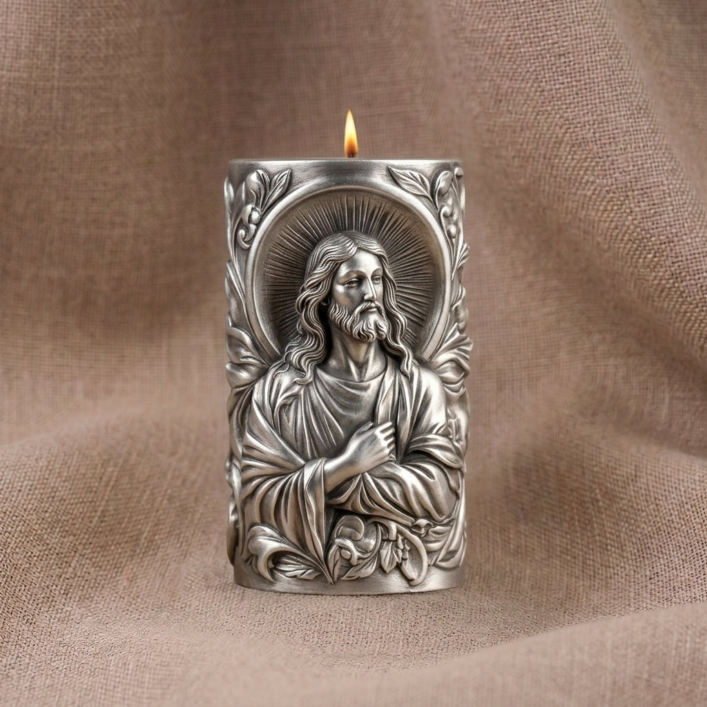 Vela Aromática Premium Jesus em Relevo 3D