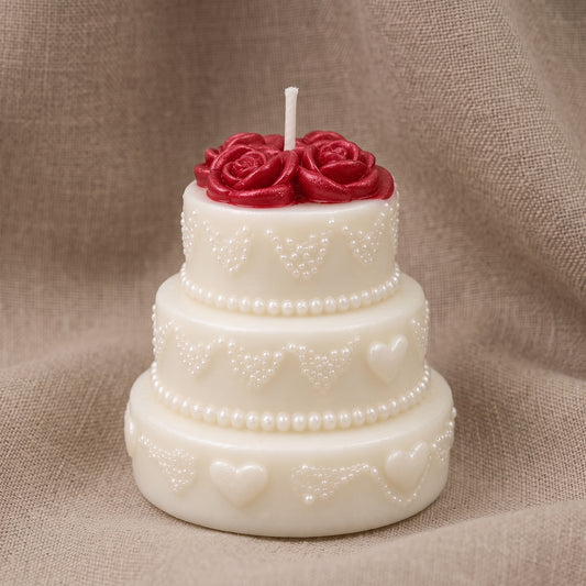 Vela Aromática Premium bolo de rosas elegante