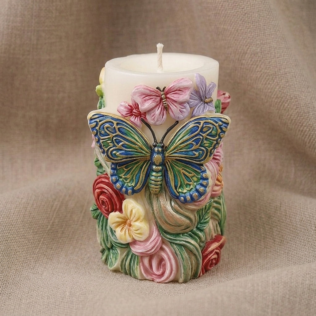 Vela Aromática Premium borboleta floral