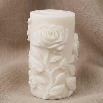Vela Aromática Premium Rosa em Relevo
