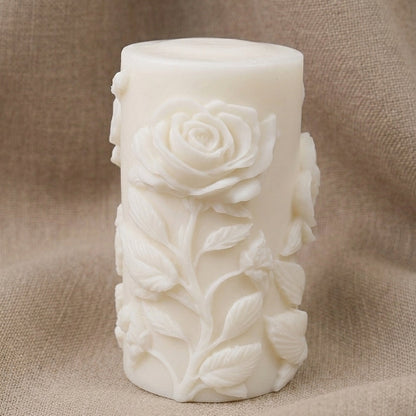 Vela Aromática Premium Rosa em Relevo