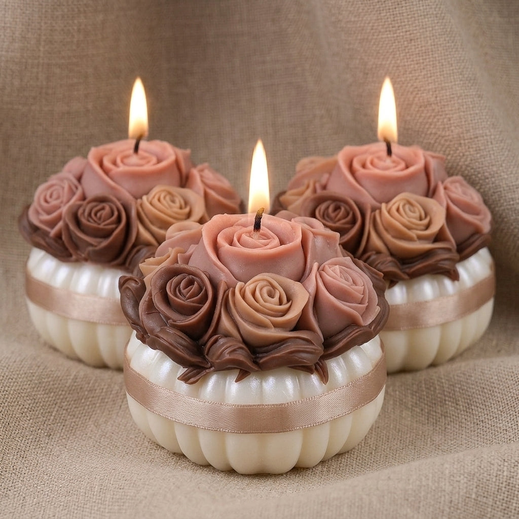 Vela Aromática Premium Cesta de Rosas Ombré