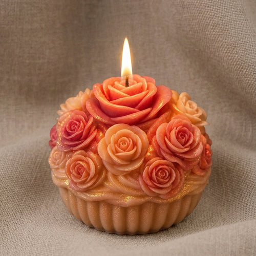 Vela Aromática Premium Cesta de Rosas Ombré