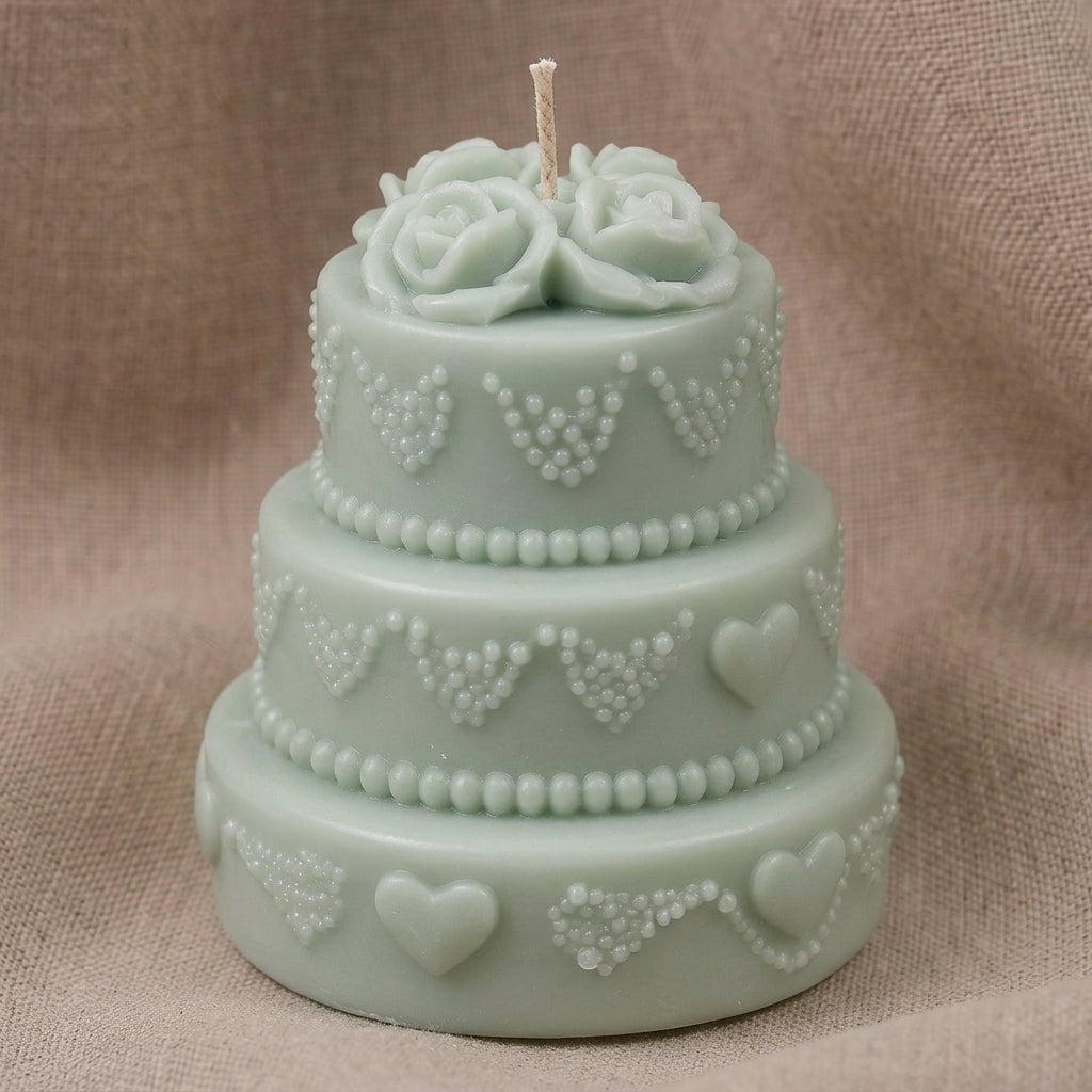 Vela Aromática Premium bolo de rosas elegante