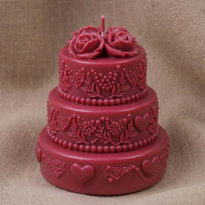 Vela Aromática Premium bolo de rosas elegante