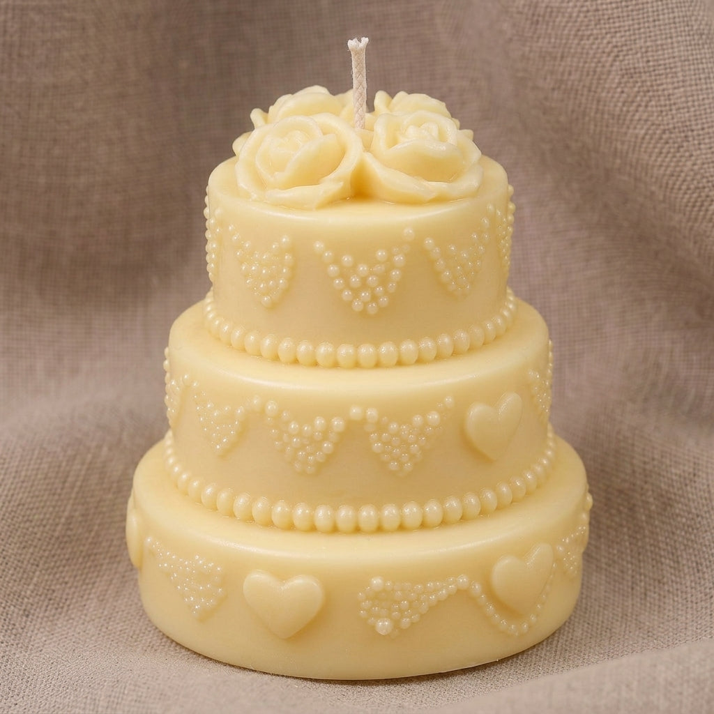 Vela Aromática Premium bolo de rosas elegante
