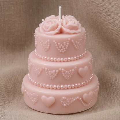 Vela Aromática Premium bolo de rosas elegante