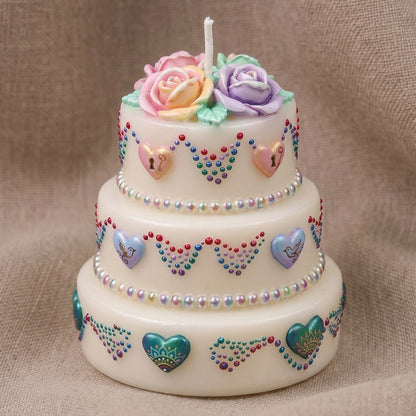 Vela Aromática Premium bolo de rosas elegante