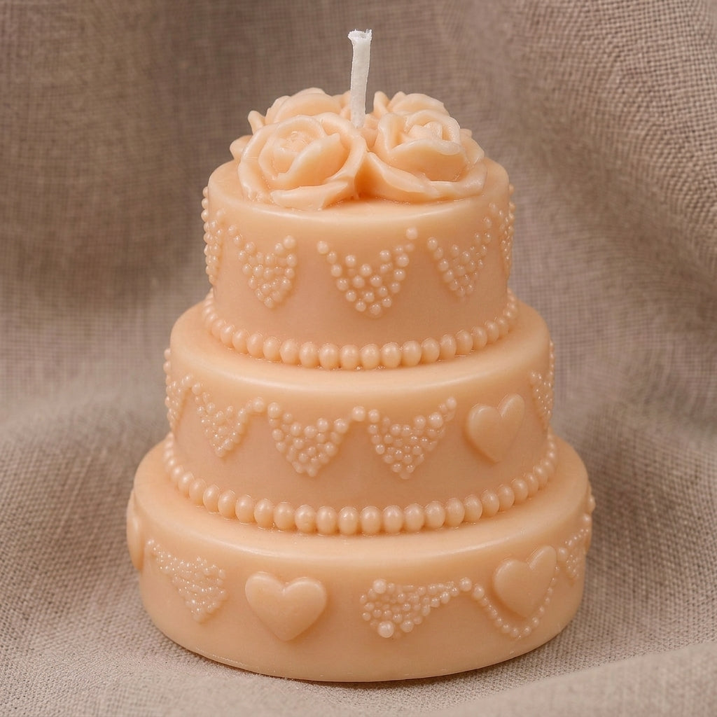 Vela Aromática Premium bolo de rosas elegante