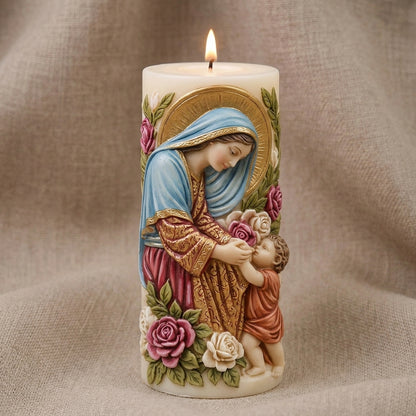 Vela Aromática Premium Nossa Senhora com Menino Jesus