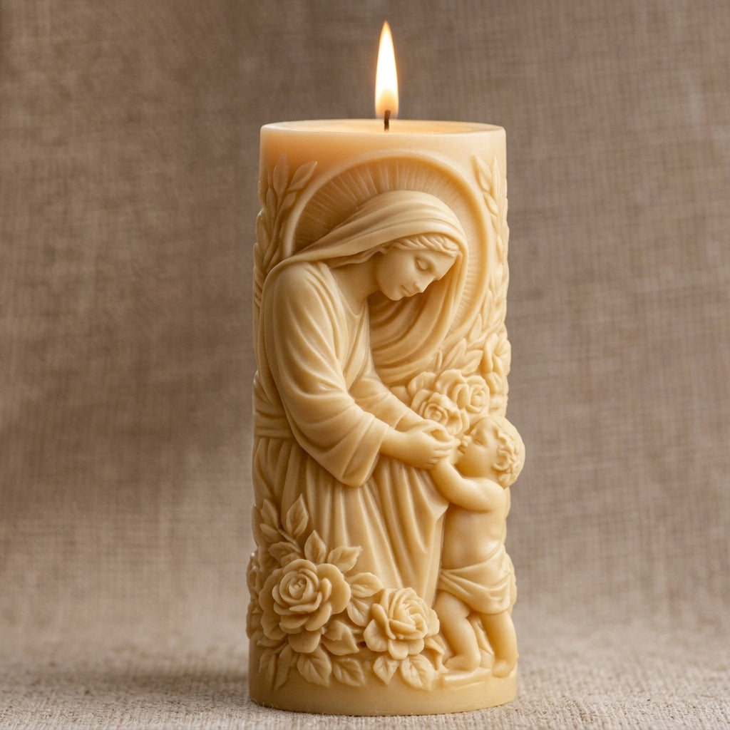 Vela Aromática Premium Nossa Senhora com Menino Jesus